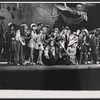 Carmen Mathews, Angela Lansbury, Jane Connell [center] and ensemble in the stage production Dear World