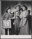 Jack Prince, Andy Griffith and unidentified in the stage production Destry Rides Again