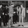 Scott Brady, Andy Griffith, and company in the stage production Destry Rides Again