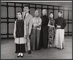 Cely Carrillo, Jack Soo, Keye Luke [left] and unidentified in the stage production Flower Drum