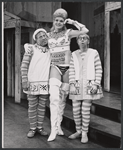 Jerry Lester, Arnold Stang and unidentified in the 1964 national touring stage production A Funny Thing Happened on the Way to the Forum
