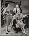 Dolores Sutton, William Bendix and Ann Harding in the stage production General Seeger