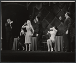 Diane Cilento [standing third from right] and unidentified others in the stage production The Good Soup