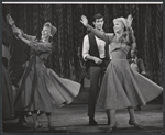 Anthony Perkins and dancers in the stage production Greenwillow