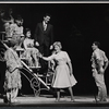 Arny Freeman [at left], Joseph Campanella [at center in dark suit], Judy Holliday [center], Joe Bova [at right] and unidentified others in the stage production Hot Spot