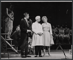 Arny Freeman [center in white jacket], Judy Holliday and unidentified others in the stage production Hot Spot
