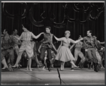 Buzz Miller [center], Judy Holliday, Gerald Teijelo and unidentified others in the stage production Hot Spot