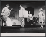 Charlotte Jones, Tony Roberts, Fran Stevens [seated] and Sally DeMay in the stage production How Now Dow Jones