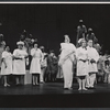Madeline Kahn [right foreground in nurse uniform], Fran Stevens [left of her], Sammy Smith [right of her] and unidentified others in the pre-Broadway tryout of the stage production How Now Dow Jones