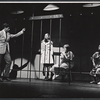 Anthony Roberts, Marlyn Mason, and unidentified actresses in the stage production How Now Dow Jones