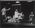 Anthony Roberts, Marlyn Mason, and unidentified actresses in the stage production How Now Dow Jones