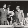 Rudy Vallee, Virginia Martin, Paul Reed and unidentified in the stage production How to Succeed in Business Without Really Trying