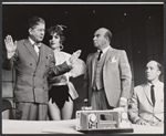 Rudy Vallee, Virginia Martin, Paul Reed and unidentified in the stage production How to Succeed in Business Without Really Trying