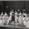 Bonnie Scott, Claudette Sutherland and ensemble in the stage production How to Succeed in Business Without Really Trying
