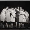 Bonnie Scott, Claudette Sutherland and ensemble in the stage production How to Succeed in Business Without Really Trying