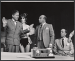 Rudy Vallee, Virginia Martin, Paul Reed and unidentified in the stage production How to Succeed in Business Without Really Trying