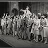 Darryl Hickman [left], Ralph Purdum [top] and ensemble in the stage production How to Succeed in Business Without Really Trying