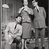 Darryl Hickman [left] and ensemble in the stage production How to Succeed in Business Without Really Trying