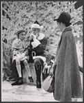 Laurence Naismith and unidentified actresses in the stage production Here's Love
