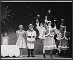 Valerie Lee (far left) and company in the stage production Here's Love