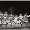 Valerie Lee (center) and company in the stage production Here's Love