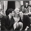 Melina Mercouri, Orson Bean (back left) and unidentified actors in the stage production Illya Darling.