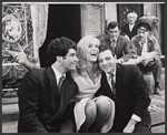 Melina Mercouri, Orson Bean (back left) and unidentified actors in the stage production Illya Darling.