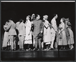 Sid Caesar [center wearing glasses], Virginia Martin and unidentified others in the 1962 stage production Little Me