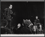 Fritz Weaver, Alfred Drake [center] and Carmen Mathews [right] in the stage production Lorenzo