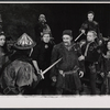 Louise Sorel [left], Alfred Drake, Carmen Mathews [right] and unidentified others in the stage production Lorenzo