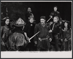 Louise Sorel [left], Alfred Drake, Carmen Mathews [right] and unidentified others in the stage production Lorenzo