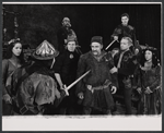 Louise Sorel [left], Alfred Drake, Carmen Mathews [right] and ensemble in the stage production Lorenzo