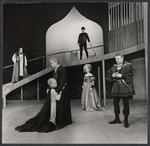 Lester Rawlins, Olga Bellin, Paul Scofield, Carol Goodner, Albert Dekker and unidentified in the stage production A Man for all Seasons