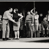 Dane Clark [left] and unidentified others in the stage production Mike Downstairs
