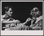 Paul Roebling and Hermione Baddeley in the stage production The Milk Train Doesn't Stop Here Anymore
