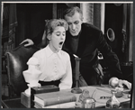 Pamela Charles and Edward Mulhare in the stage production My Fair Lady