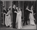 Brian Aherne, Anne Rogers [center] and unidentified others in the 1957 tour of the stage production My Fair Lady