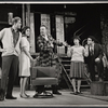 Lawrence Pressman, Dennis O'Keefe, Nancy Franklin, Gino Conforti and unidentified in the stage production Never Live Over a Pretzel Factory