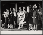 Dennis O'Keefe and ensemble in the stage production Never Live Over a Pretzel Factory