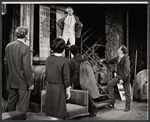 Dennis O'Keefe and ensemble in the stage production Never Live Over a Pretzel Factory