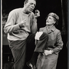 Dennis O'Keefe and unidentified in the stage production Never Live Over a Pretzel Factory