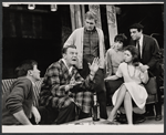 Dennis O'Keefe and ensemble in the stage production Never Live Over a Pretzel Factory