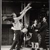 Dennis O'Keefe and ensemble in the stage production Never Live Over a Pretzel Factory