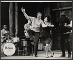 Dennis O'Keefe and ensemble in the stage production Never Live Over a Pretzel Factory