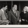 Lyle Talbot, Penny Singleton [right] and unidentified others in the stage production Never Too Late