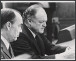 John Beal and Van Heflin in the television production A Case of Libel