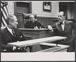 Anthony Quayle, Marc Connelly, and Jose Ferrer in the television production A Case of Libel