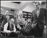 John Beal, Van Heflin, Angie Dickinson, George Grizzard and Lloyd Bridges in the television production A Case of Libel
