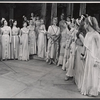 Cyril Ritchard (center) and company in the stage production The Happiest Girl in the World