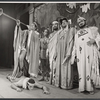 Cyril Ritchard (far left), Richard Winter (3rd from left), and unidentified actors in the stage production The Happiest Girl in the World